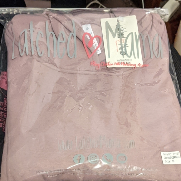 Latched Mama Heavy Hoodie, Lavender, 1X NWT - Picture 2 of 3